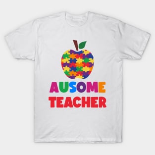 Ausome Teacher Autism Awareness Gift for Birthday, Mother's Day, Thanksgiving, Christmas T-Shirt